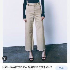 ZARA marine jeans cream